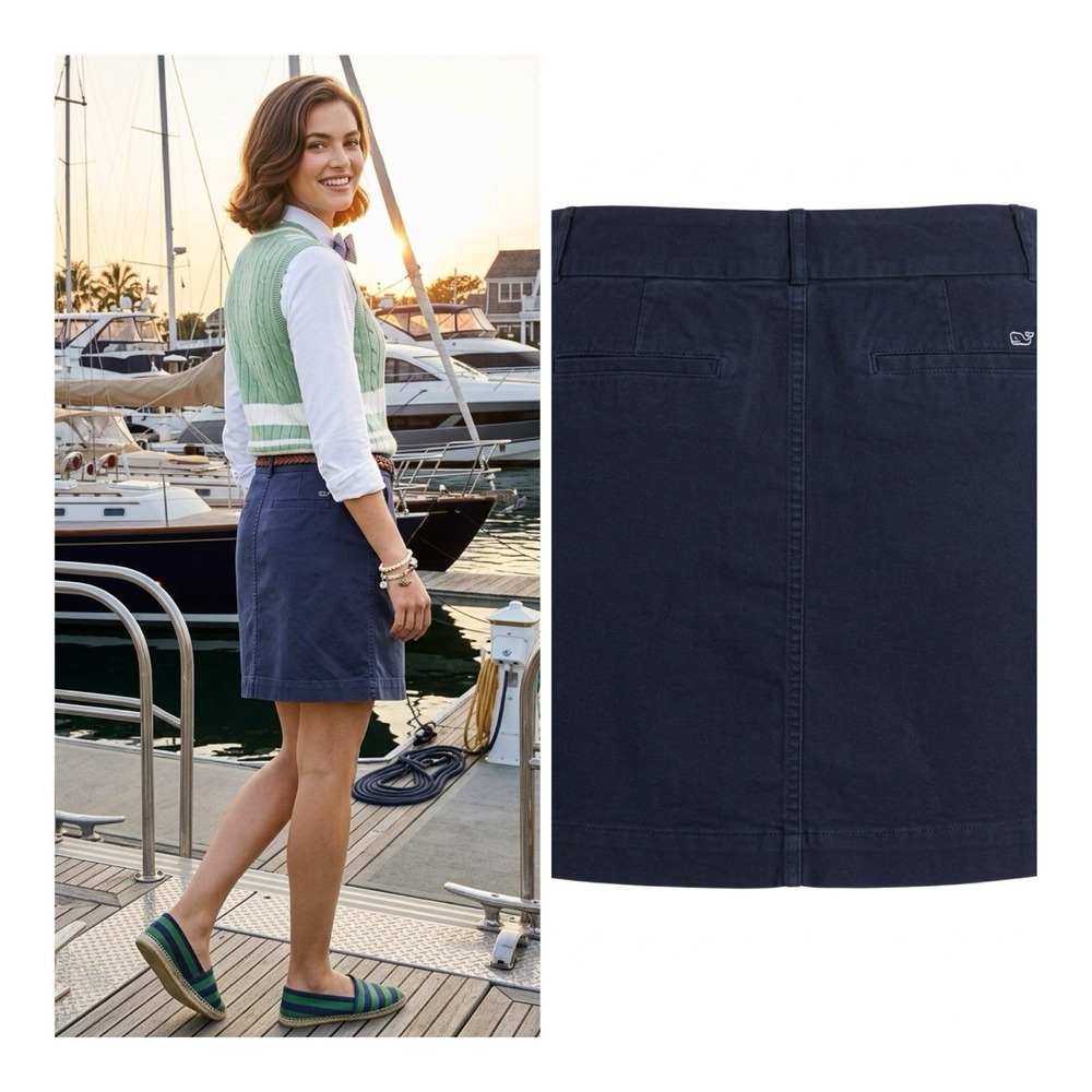 Vineyard Vines By Shep & Ian Women's Size 8 Navy Blue Golf Boat Pocket Skirt